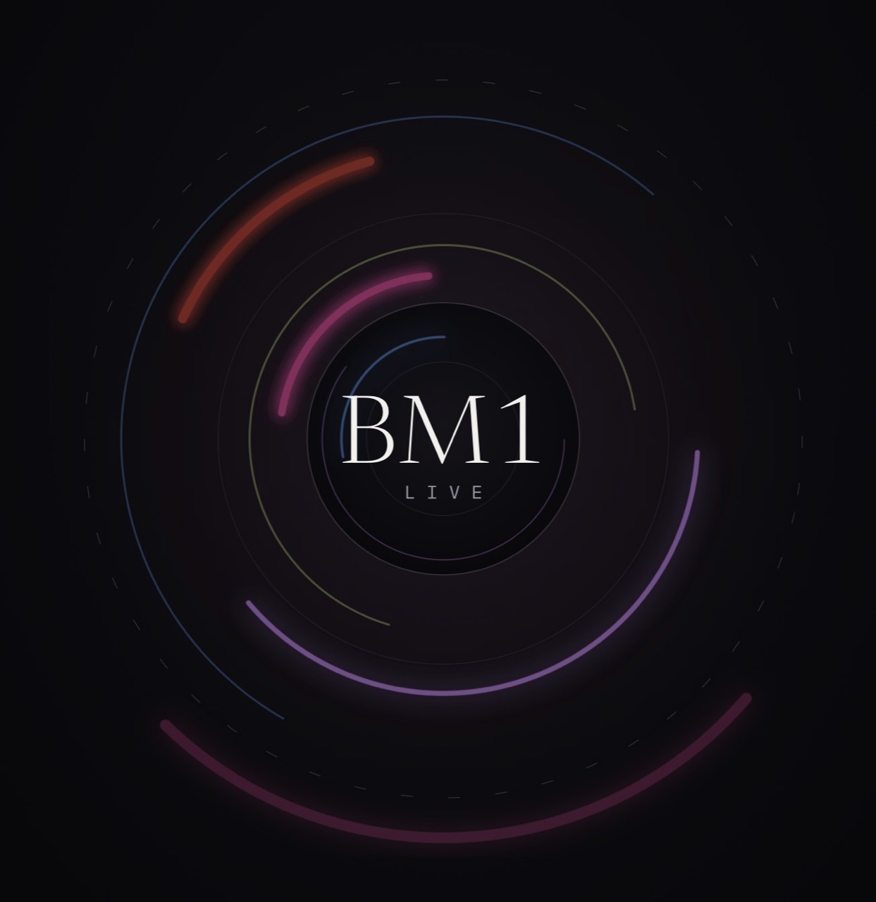 BM1 LIVE mark inside concentric category rings